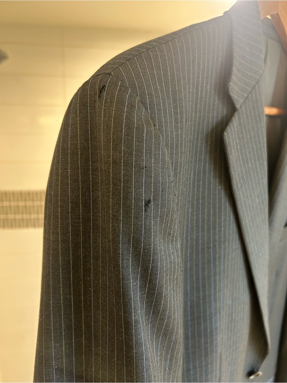 Burberry Men's Pinstripe Suit Jacket - Picture 6 of 13